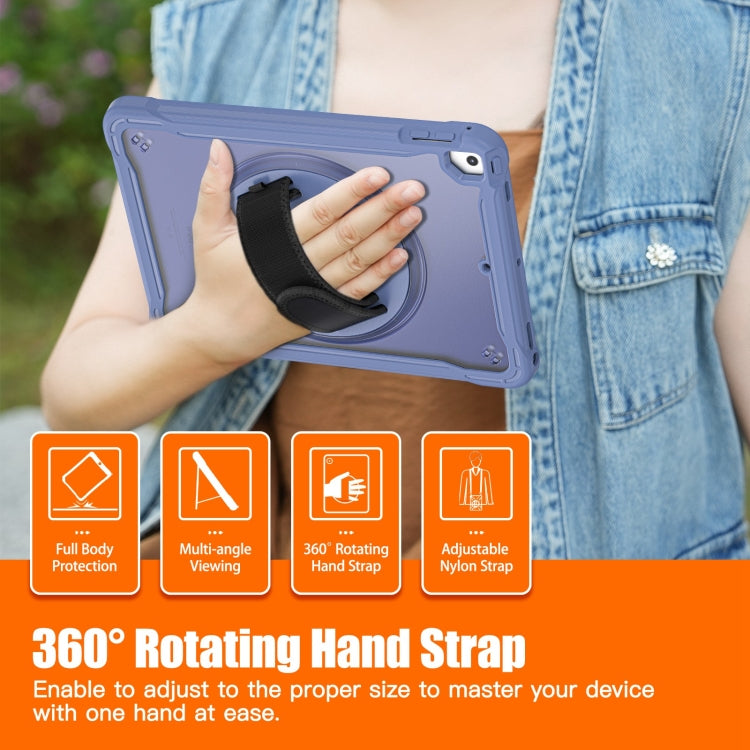 For iPad Air / Air 2 / 9.7 2018 / 2017 Heavy Duty Hybrid Tablet Case with Hand Grip & Strap(Lavender Grey) - iPad 9.7 (2018) & (2017) Cases by buy2fix | Online Shopping UK | buy2fix
