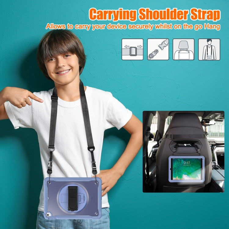 For iPad Air / Air 2 / 9.7 2018 / 2017 Heavy Duty Hybrid Tablet Case with Hand Grip & Strap(Lavender Grey) - iPad 9.7 (2018) & (2017) Cases by buy2fix | Online Shopping UK | buy2fix