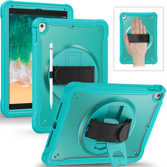 For iPad Air / Air 2 / 9.7 2018 / 2017 Heavy Duty Hybrid Tablet Case with Hand Grip & Strap(Light Blue) - iPad 9.7 (2018) & (2017) Cases by buy2fix | Online Shopping UK | buy2fix