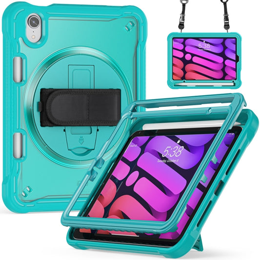 For iPad mini 6 / mini 2024 Heavy Duty Hybrid Tablet Case with Hand Grip & Strap(Light Blue) - iPad mini 2024 Cases by buy2fix | Online Shopping UK | buy2fix