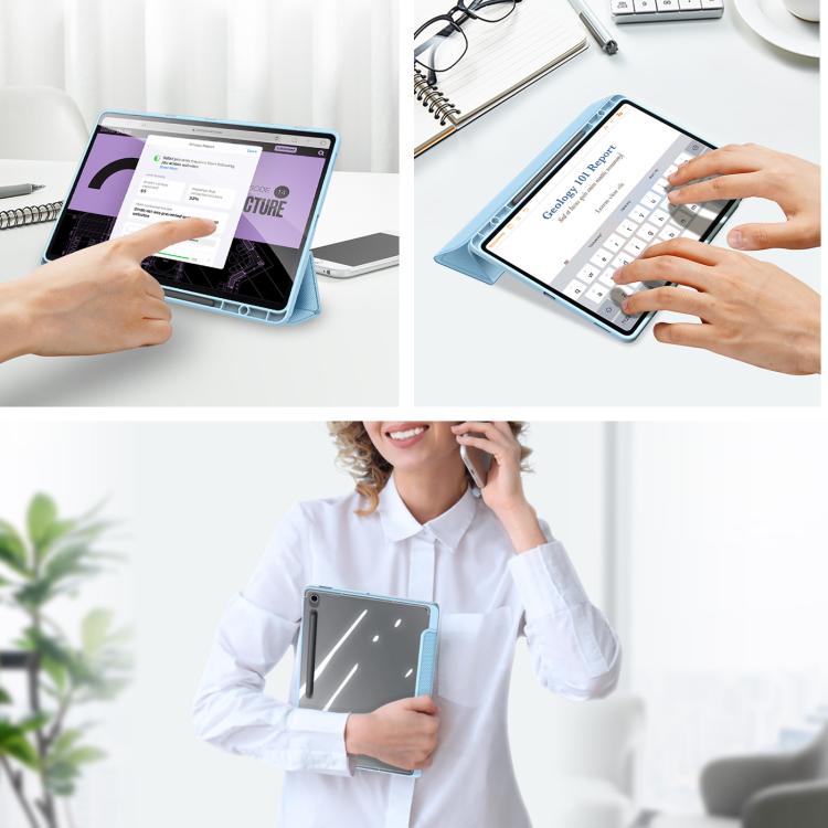For Samsung Galaxy Tab S10 FE+ DUX DUCIS TOBY Series Antiskid Leather Tablet Case with Sleep / Wake-up Function(Blue) - Galaxy Tab S10 FE+ by DUX DUCIS | Online Shopping UK | buy2fix