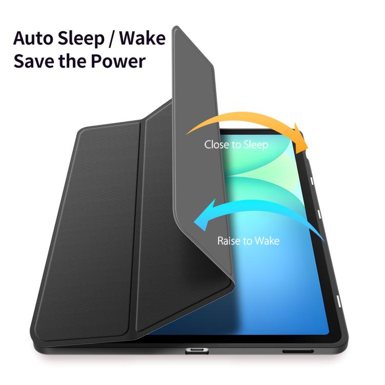 For Samsung Galaxy Tab S10 FE+ DUX DUCIS TOBY Series Antiskid Leather Tablet Case with Sleep / Wake-up Function(Black) - Galaxy Tab S10 FE+ by DUX DUCIS | Online Shopping UK | buy2fix