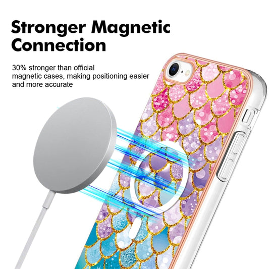 For iPhone 8 / SE 2022 / 2020 Marble Pattern Dual-side IMD Magsafe TPU Phone Case(Colorful Scales) by buy2fix
