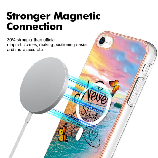 For iPhone 8 / SE 2022 / 2020 Marble Pattern Dual-side IMD Magsafe TPU Phone Case(Dream Butterfly) by buy2fix