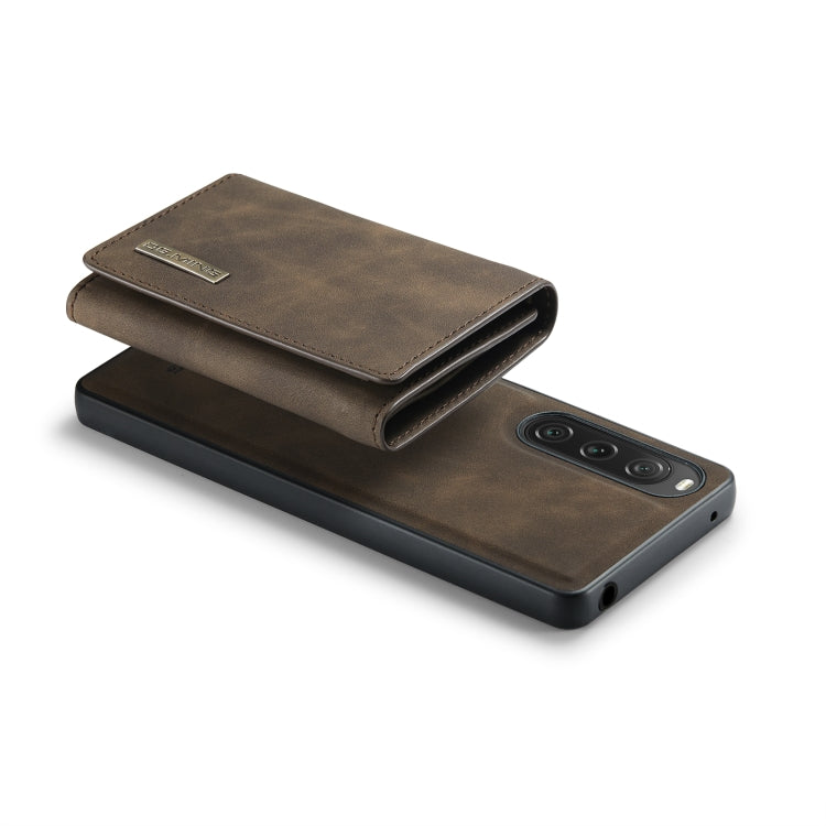 For Sony Xperia 10 V DG.MING M1 Series 3-Fold Multi Card Wallet + Magnetic Phone Case(Coffee) by DG.MING