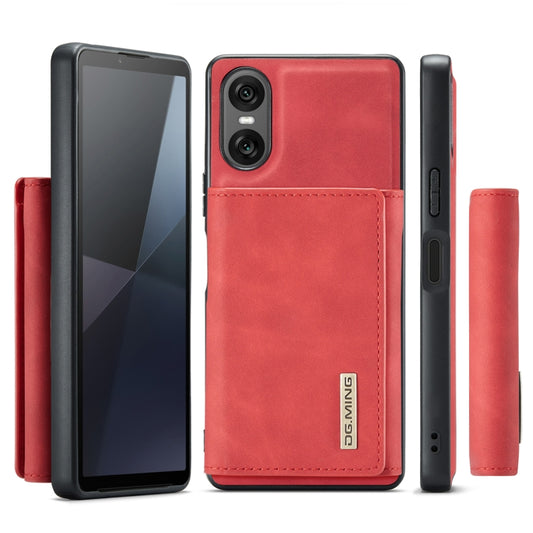 For Sony Xperia 10 VI DG.MING M1 Series 3-Fold Multi Card Wallet + Magnetic Phone Case(Red) by DG.MING