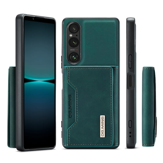For Sony Xperia 1 V DG.MING M2 Series 3-Fold Multi Card Bag + Magnetic Phone Case(Green) by DG.MING