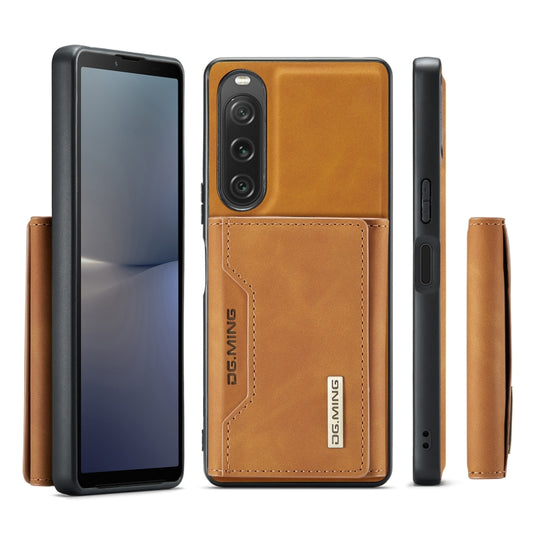 For Sony Xperia 10 V DG.MING M2 Series 3-Fold Multi Card Bag + Magnetic Phone Case(Brown) by DG.MING