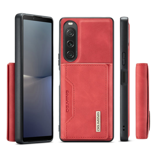 For Sony Xperia 10 V DG.MING M2 Series 3-Fold Multi Card Bag + Magnetic Phone Case(Red) by DG.MING
