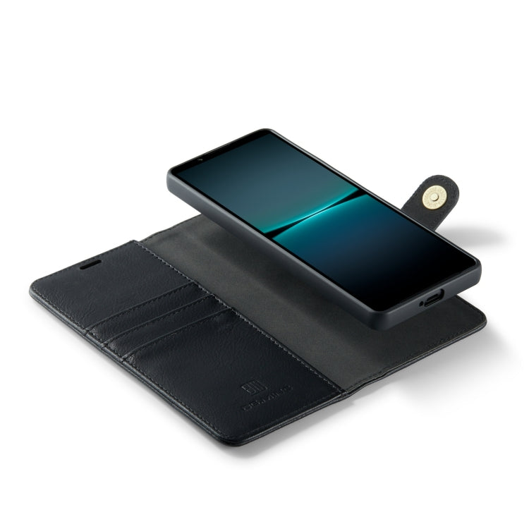 For Sony Xperia 1 V DG.MING Crazy Horse Texture Detachable Magnetic Leather Phone Case(Black) by DG.MING