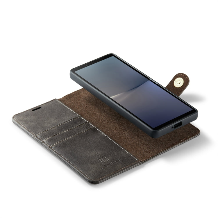 For Sony Xperia 10 V DG.MING Crazy Horse Texture Detachable Magnetic Leather Phone Case(Grey) by DG.MING