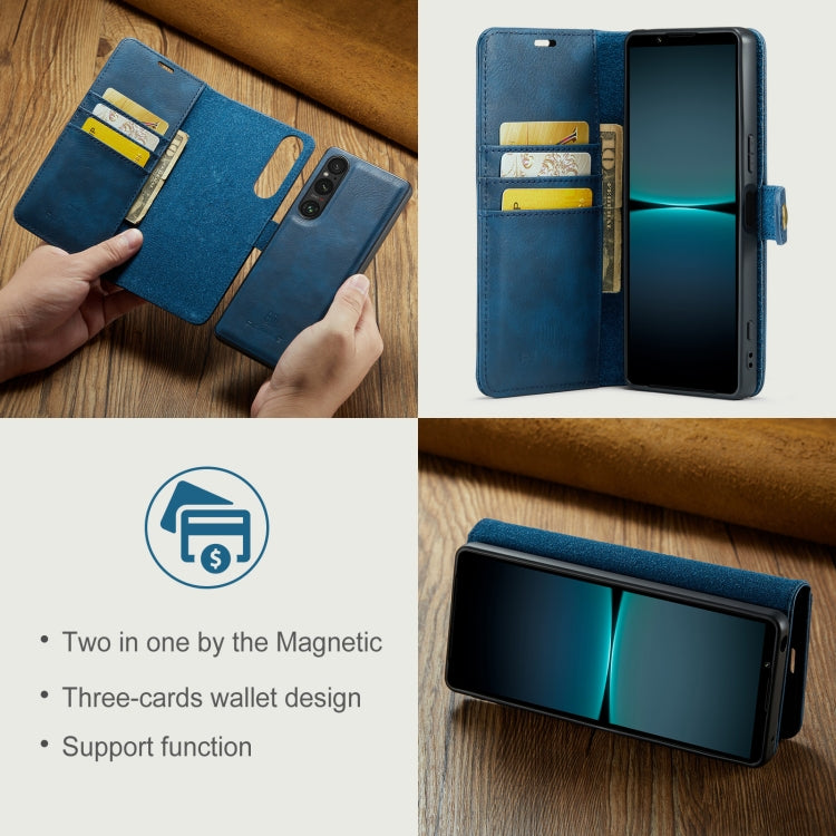 For Sony Xperia 1 VI DG.MING Crazy Horse Texture Detachable Magnetic Leather Phone Case(Blue) by DG.MING