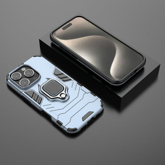 For iPhone 16 Pro Shockproof PC + TPU Holder Phone Case(Navy Blue) by buy2fix