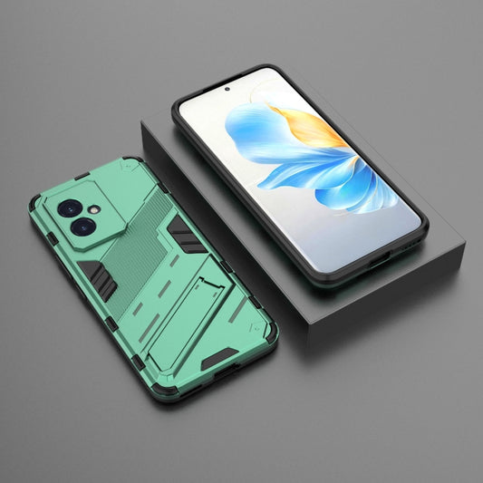 For Honor 100 5G Punk Armor 2 in 1 PC + TPU Phone Case with Holder(Green) by buy2fix