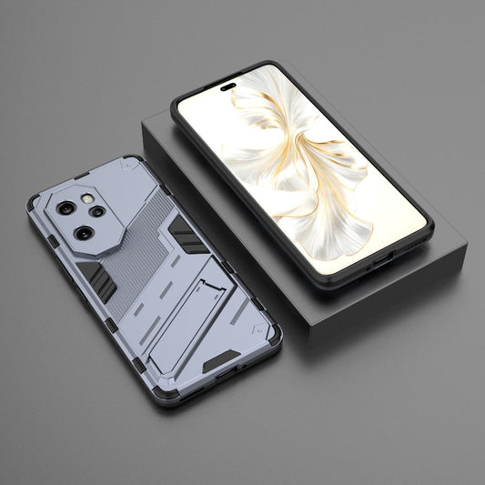 For Honor 100 Pro 5G Punk Armor 2 in 1 PC + TPU Phone Case with Holder(Grey) by buy2fix