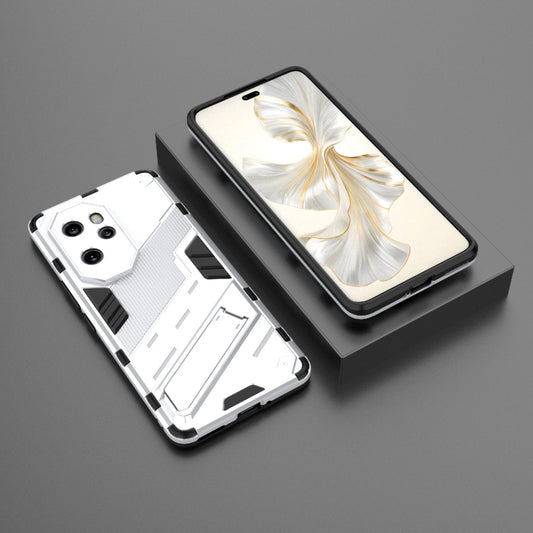 For Honor 100 Pro 5G Punk Armor 2 in 1 PC + TPU Phone Case with Holder(White) by buy2fix