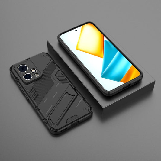 For Honor 90 GT 5G Punk Armor 2 in 1 PC + TPU Phone Case with Holder(Black) by buy2fix