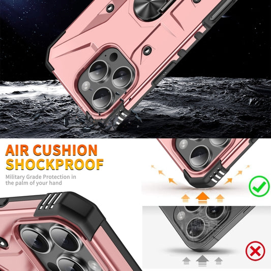 For iPhone 16 Pro Max Ring Holder Phone Case(Rose Gold) by buy2fix