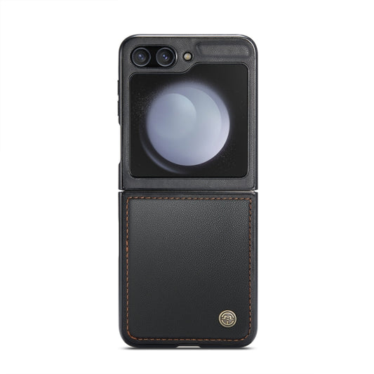For Samsung Galaxy Z Flip5 CaseMe 023 Butterfly Buckle Litchi Texture RFID Anti-theft Leather Phone Case(Black) by CaseMe