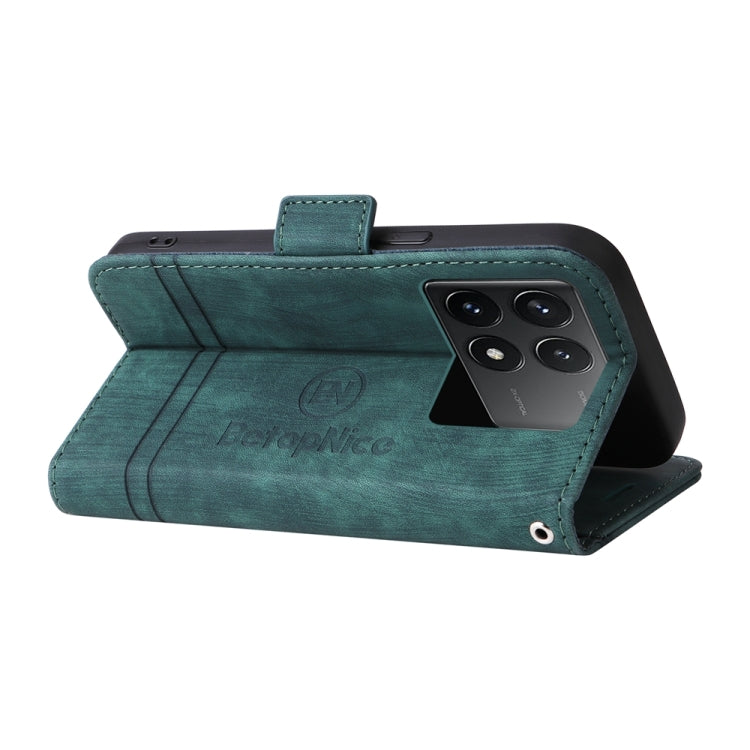 For Xiaomi Redmi K70 / K70 Pro 5G BETOPNICE Dual-side Buckle Leather Phone Case(Green) - Xiaomi Cases by BETOPNICE | Online Shopping UK | buy2fix