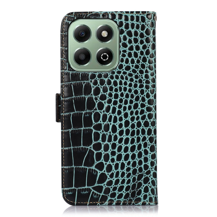 For Honor X6b Crocodile Top Layer Cowhide Leather Phone Case(Green) - Honor Cases by buy2fix | Online Shopping UK | buy2fix