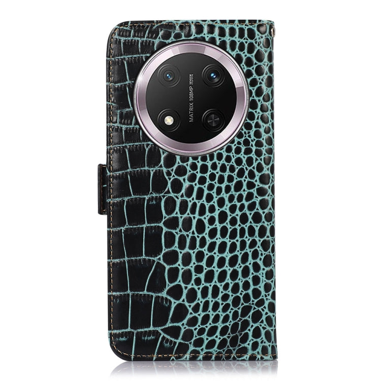 For Honor X9c 5G Global Crocodile Top Layer Cowhide Leather Phone Case(Green) - Honor Cases by buy2fix | Online Shopping UK | buy2fix