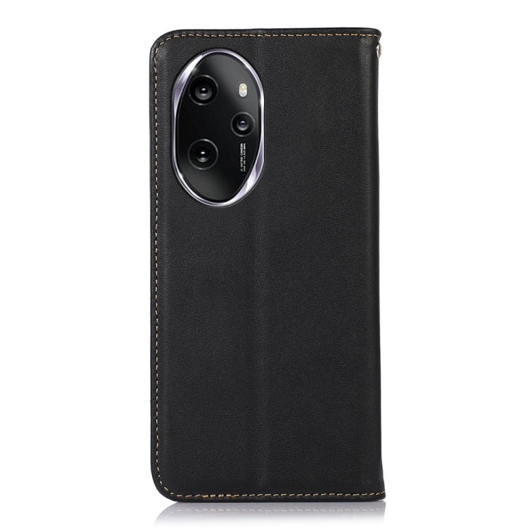 For Honor 100 Pro KHAZNEH Nappa Top Layer Cowhide Leather Phone Case(Black) - Honor Cases by buy2fix | Online Shopping UK | buy2fix