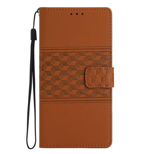 For iPhone Air Diamond Embossed Skin Feel Leather Phone Case(Brown) - iPhone Air Cases by buy2fix | Online Shopping UK | buy2fix
