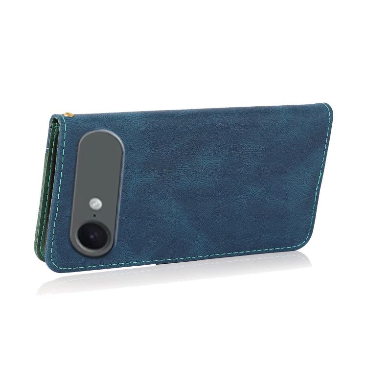 For iPhone Air Dual-color Stitching Leather Phone Case(Blue Green) - iPhone Air Cases by buy2fix | Online Shopping UK | buy2fix