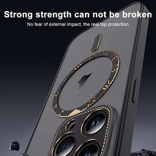 For iPhone 13 Pro Max Dial Plate Magsafe Phone Case(Gold) by buy2fix