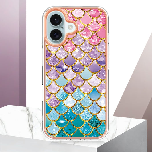 For iPhone 16 Plus Electroplating Pattern IMD TPU Shockproof Case(Colorful Scales) by buy2fix