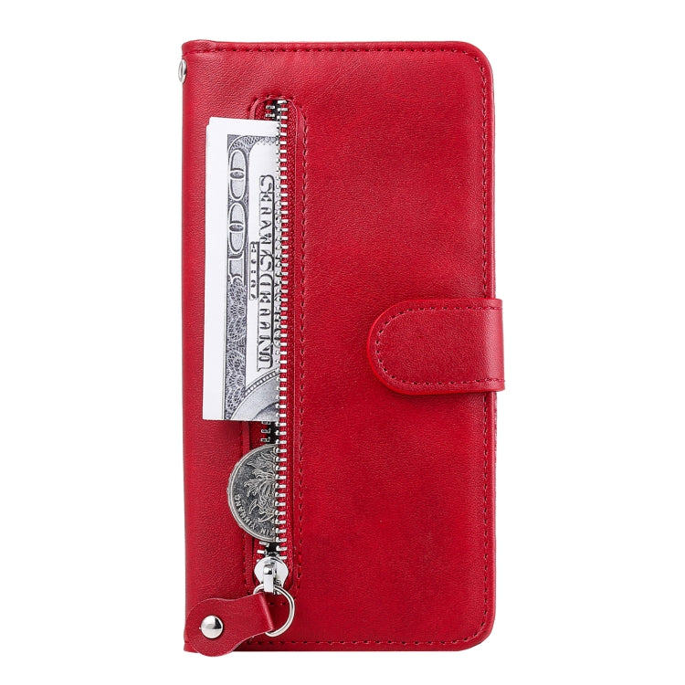 For Xiaomi Redmi Note13 Pro 5G Global Fashion Calf Texture Zipper Leather Phone Case(Red) - Xiaomi Cases by buy2fix | Online Shopping UK | buy2fix