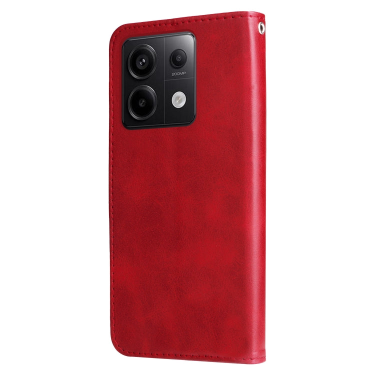 For Xiaomi Redmi Note13 Pro 5G Global Fashion Calf Texture Zipper Leather Phone Case(Red) - Xiaomi Cases by buy2fix | Online Shopping UK | buy2fix
