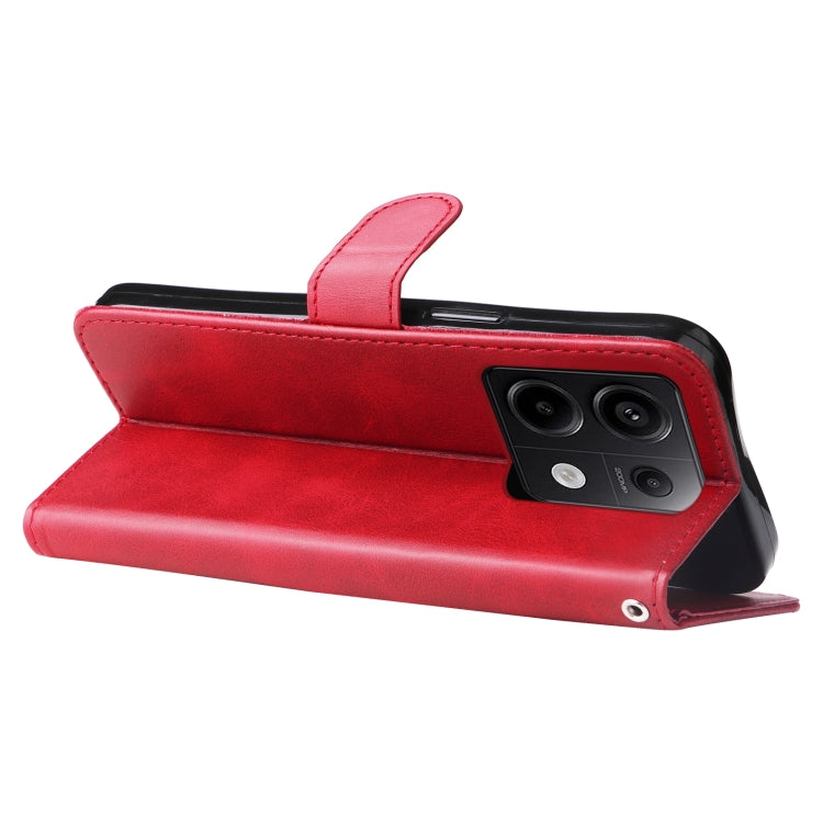 For Xiaomi Redmi Note13 Pro 5G Global Fashion Calf Texture Zipper Leather Phone Case(Red) - Xiaomi Cases by buy2fix | Online Shopping UK | buy2fix