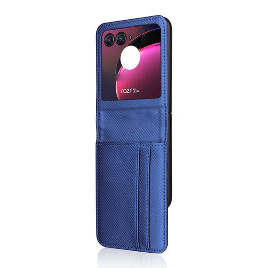 For Motorola Moto Razr 40 Ultra Card Slot PU Leather PC Phone Case(Blue) by buy2fix
