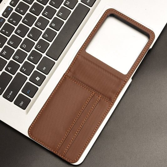 For Motorola Moto Razr 50 Card Slot PU Leather PC Phone Case(Brown) by buy2fix
