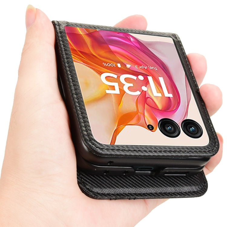 For Motorola Moto Razr 50 Ultra Card Slot PU Leather PC Phone Case(Black) by buy2fix