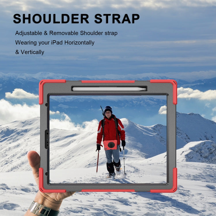 For iPad Pro 12.9 2021 / 2020 Shockproof Colorful Silicone + PC Protective Tablet Case with Holder & Shoulder Strap & Hand Strap & Pen Slot(Red) - iPad Pro 12.9 (2020) Cases by buy2fix | Online Shopping UK | buy2fix