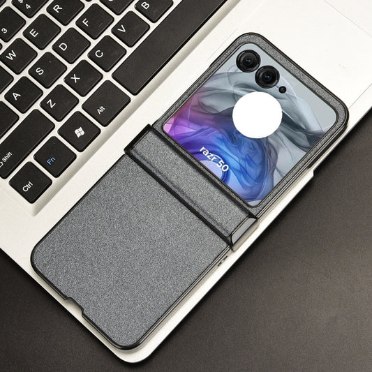 For Motorola Razr 50 Sandskin Texture Phone Case(Grey) by buy2fix