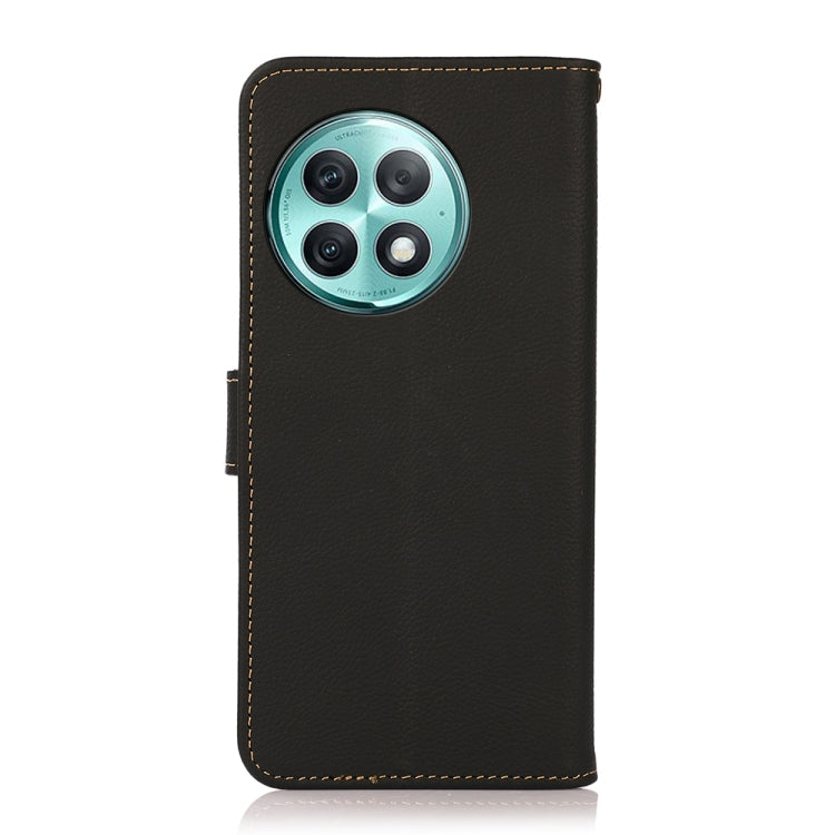 For OnePlus Ace 2 Pro KHAZNEH Custer Genuine Leather RFID Phone Case(Black) - OnePlus Cases by buy2fix | Online Shopping UK | buy2fix