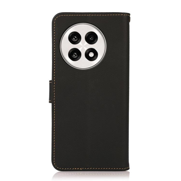 For OnePlus Ace 5 Pro / Ace 5 / 13R KHAZNEH Custer Genuine Leather RFID Phone Case(Black) - OnePlus Cases by buy2fix | Online Shopping UK | buy2fix