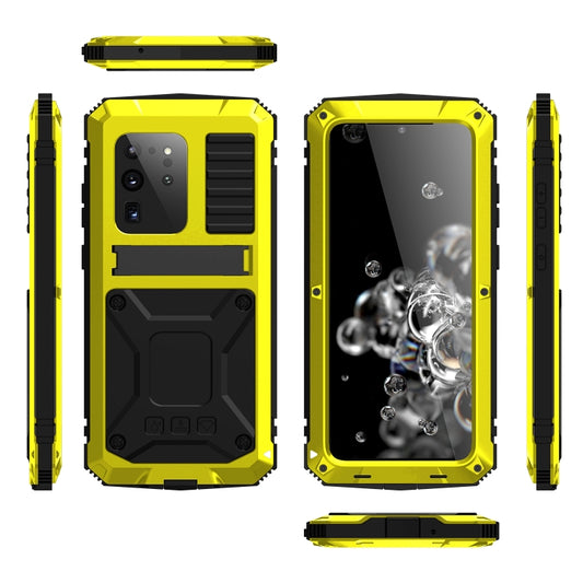 For Samsung Galaxy S20 Ultra R-JUST Waterproof Shockproof Dustproof Metal + Silicone Protective Case(Yellow) by R-JUST