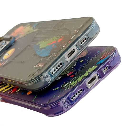 For iPhone 13 Animal Pattern Oil Painting Series PC + TPU Phone Case(Stupid Cat) by buy2fix