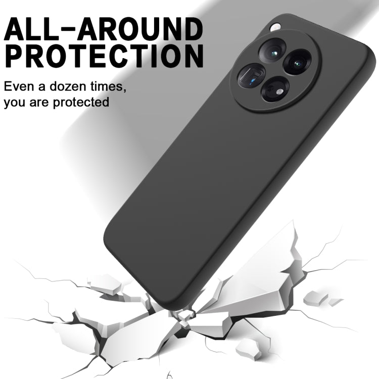 For OnePlus 12 Pure Color Liquid Silicone Shockproof Phone Case(Black) - OnePlus Cases by buy2fix | Online Shopping UK | buy2fix