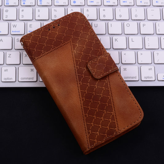 For iPhone 16 Pro Seven-shaped Embossed Leather Phone Case(Brown) by buy2fix