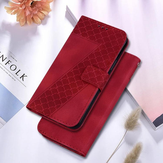 For iPhone Air Seven-shaped Embossed Leather Phone Case(Red) - iPhone Air Cases by buy2fix | Online Shopping UK | buy2fix