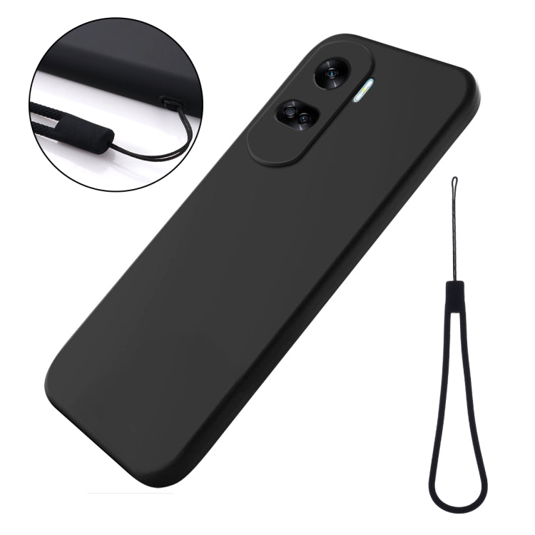 For Honor 90 Lite / X50i Solid Color Liquid Silicone Dropproof Full Coverage Phone Case(Black) - Honor Cases by buy2fix | Online Shopping UK | buy2fix