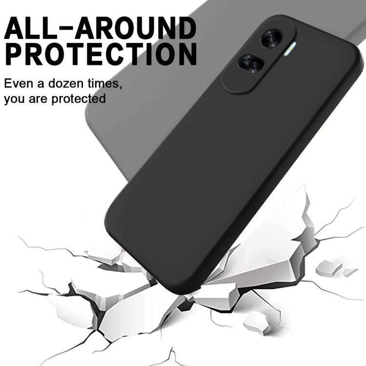 For Honor 90 Lite / X50i Solid Color Liquid Silicone Dropproof Full Coverage Phone Case(Black) - Honor Cases by buy2fix | Online Shopping UK | buy2fix