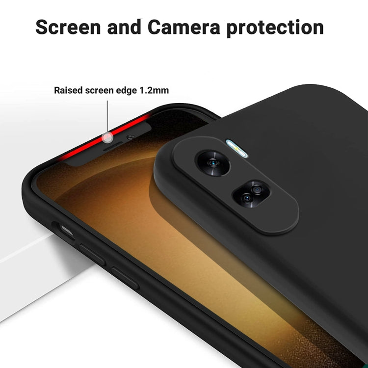 For Honor 90 Lite / X50i Solid Color Liquid Silicone Dropproof Full Coverage Phone Case(Black) - Honor Cases by buy2fix | Online Shopping UK | buy2fix