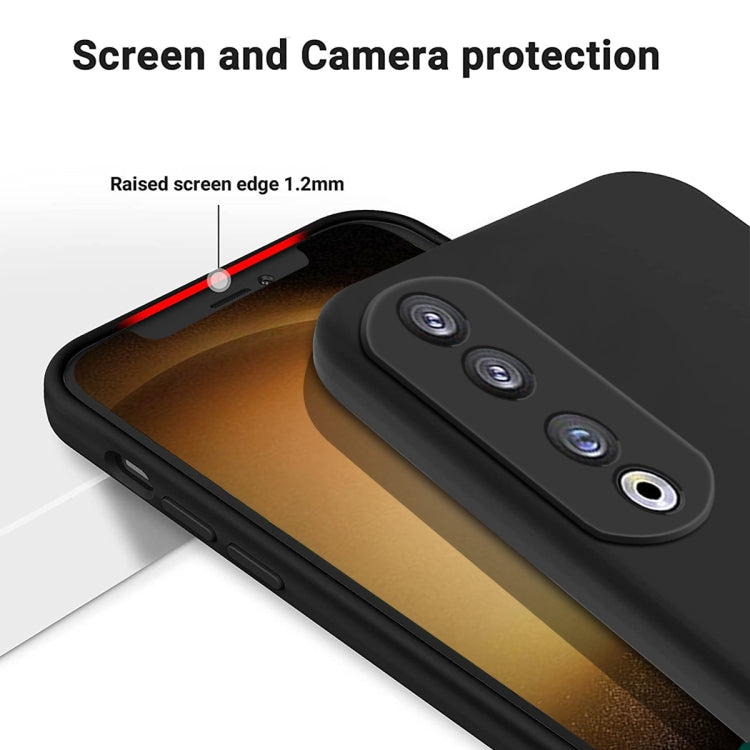 For Honor 90 Pro Solid Color Liquid Silicone Dropproof Full Coverage Phone Case(Black) - Honor Cases by buy2fix | Online Shopping UK | buy2fix